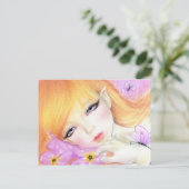 Spring Fairy Violets Postkarte (Stehend Vorderseite)