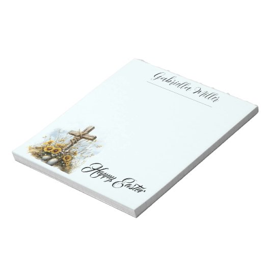 Spring Faith & Floral Easter Greeting Notizblock (Rotiert)