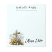 Spring Faith & Floral Easter Greeting Notizblock (Vorderseite)