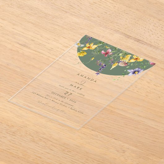 Spring Fall Boho Wildblume Bloom Whimsical Acryleinladungen (Ablage )