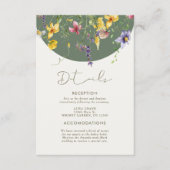 Spring Fall Boho Wildblume Bloom Whimsical Begleitkarte (Vorderseite)