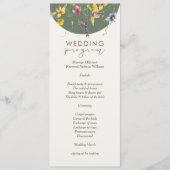 Spring Fall Boho Wildblume Bloom Whimsical Menükarte (Vorderseite)