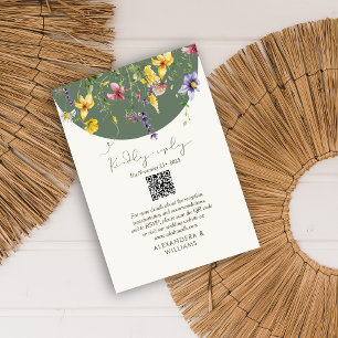 Spring Fall Boho Wildblume Bloom Whimsical RSVP Karte