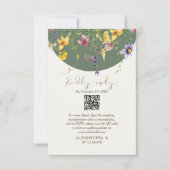 Spring Fall Boho Wildblume Bloom Whimsical RSVP Karte (Vorderseite)