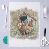 Spring Farm Chickens Seidenpapier (Handwerk)