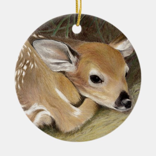 Spring Fawn Keramik Ornament (Vorne)