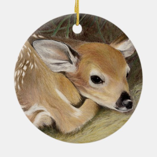 Spring Fawn Keramik Ornament (Hinten)