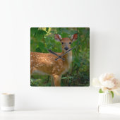"Spring Fawn" Quadratische Wanduhr (Zuhause)