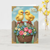 Spring Fledglings Basket Card Karte (Gelbe Blume)