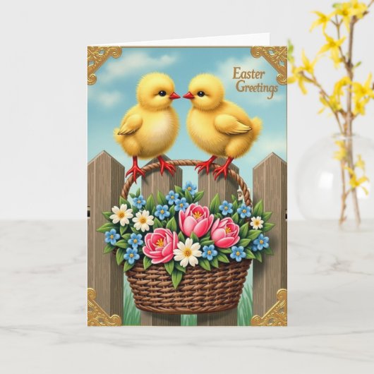 Spring Fledglings Basket Card Karte (Gelbe Blume)