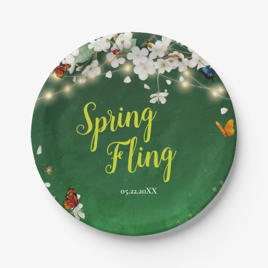 Spring Fling Garden Party Celebration Pappteller (Vorderseite)