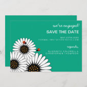 Spring Fling Gerbera Daisies SAVE THE DATE grün (Vorne/Hinten)
