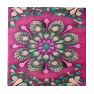 Spring Fling Magenta Mandala Fliese