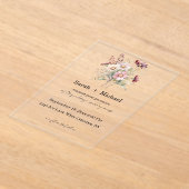 Spring Floral Acrylic Wedding Invitation Acryleinladungen (Ablage )