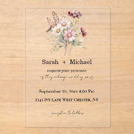 Spring Floral Acrylic Wedding Invitation Acryleinladungen