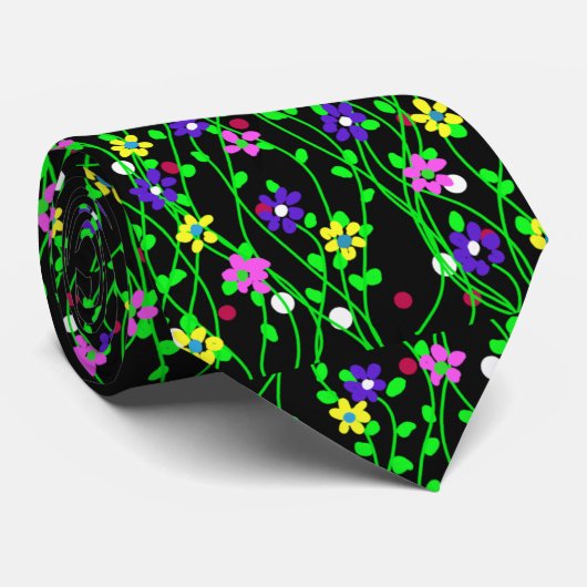 Spring Floral Art Krawatte (Gerollt)