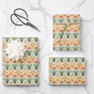 Spring Floral Art Nouveau Geschenkpapier Set