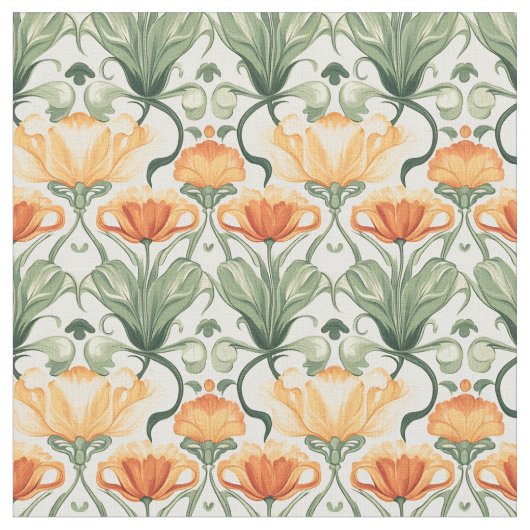 Spring Floral Art Nouveau Stoff (Nahaufnahme)