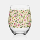 Spring Floral Baby Dusche Weinglas Ohne Stiel (Vorderseite)