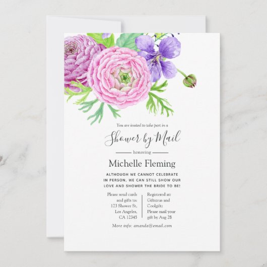 Spring Floral Baby oder Brautparty per Mail Einladung (Vorderseite)