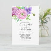 Spring Floral Baby oder Brautparty per Mail Einladung (Stehend Vorderseite)