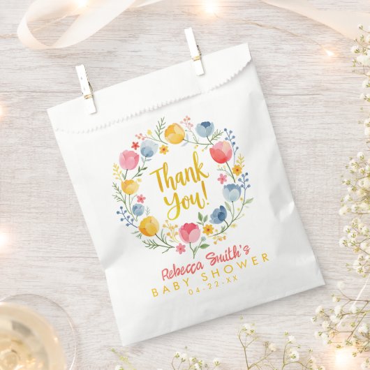 Spring Floral Baby Shower Fevor Bag - April Dusche Geschenktütchen (Ausgeschnitten)