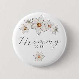 Spring Floral Baby Shower Pin Mommy to be Button