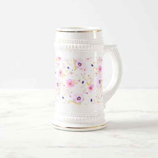 Spring Floral Beer Stein Bierglas (VorderseiteRechts)