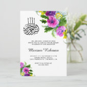 Spring Floral Blossom Baby Girl Einladung (Stehend Vorderseite)