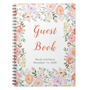 Spring Floral Blume Wedding Guest Book Notizblock