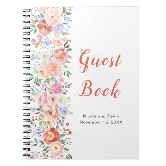 Spring Floral Blume Wedding Guest Book Notizblock (Vorderseite)