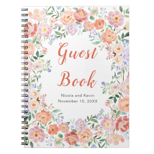 Spring Floral Blume Wedding Guest Book Notizblock (Vorderseite)