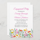 Spring Floral Boho Wildblume Engagement Party Einladung (Vorne/Hinten)