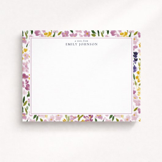 Spring Floral Border Note Card Einladung