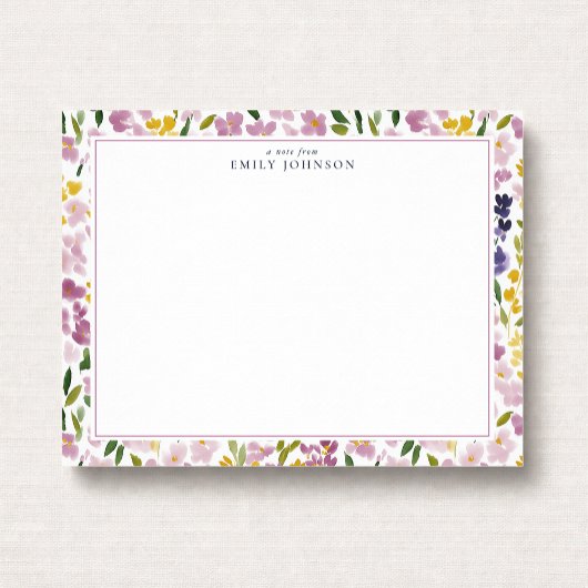 Spring Floral Border Note Card Einladung