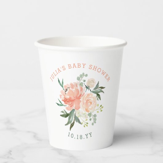 Spring Floral Bouquet Baby Brautparty Pappbecher (Vorderseite)