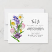 Spring Floral Bouquet Beileid Dankeskarte (Vorderseite)