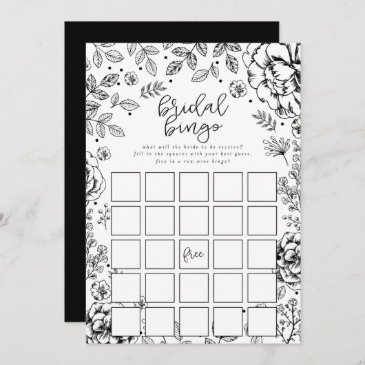 Spring Floral Brautparty Bingo Game Card (Vorne/Hinten)