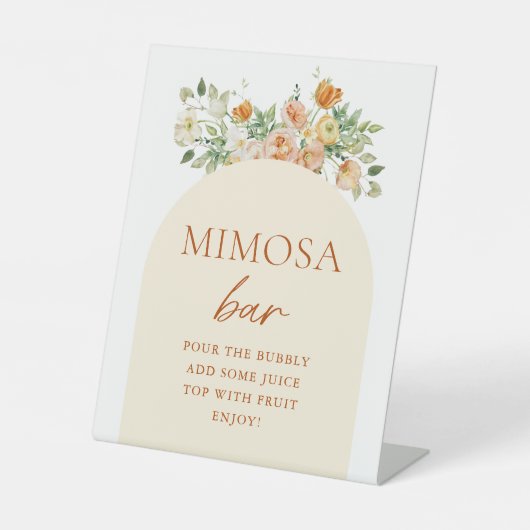 Spring Floral Brautparty Mimosa Bar Sign Sockelschild (Vorderseite)