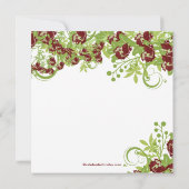 Spring Floral Bridal Dusche Einladung Burgund (Rückseite)