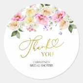 Spring Floral Bridal Shower Thank You Sticker (Vorderseite)