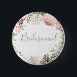 Spring Floral Bridesmaid Button<br><div class="desc">Benutzerdefiniert</div>
