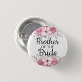 Spring Floral Bruder der Brautknopf Button (Vorne & Hinten)