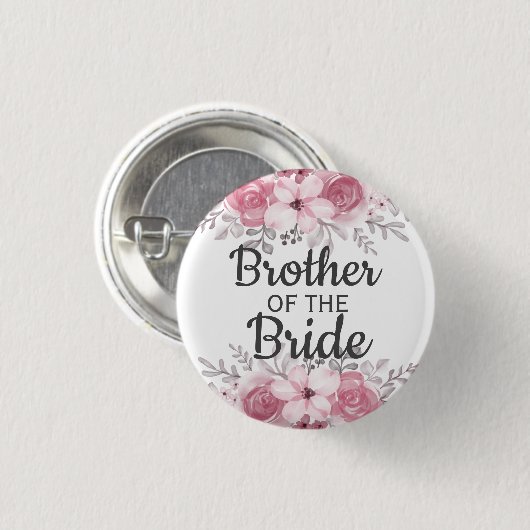 Spring Floral Bruder der Brautknopf Button (Vorne & Hinten)