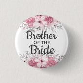 Spring Floral Bruder der Brautknopf Button (Vorderseite)