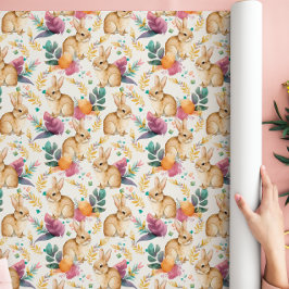 Spring Floral Bunnies Galore Geschenkpapier