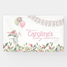 Spring Floral Bunny Baby Shooting Banner