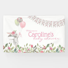 Spring Floral Bunny Baby Shooting Banner