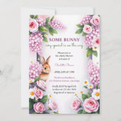 Spring Floral Bunny Tee Party Babydusche Einladung (Vorderseite)
