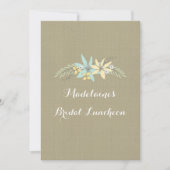 Spring Floral Burlap Bridal Lunch Invitations Einladung (Vorderseite)